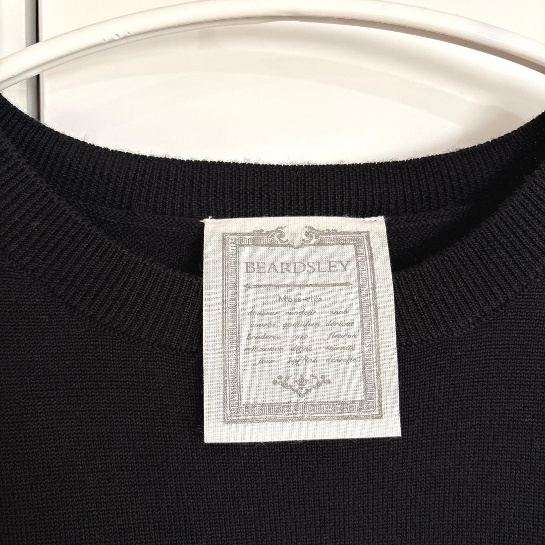 美品 ビアズリー beardsleyニットチュール マル ワンピース ブラック
