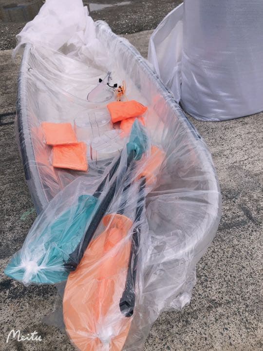 クリアカヤック 2人乗り 透明ボード 水上観光 西濃運輸営業所止め商品