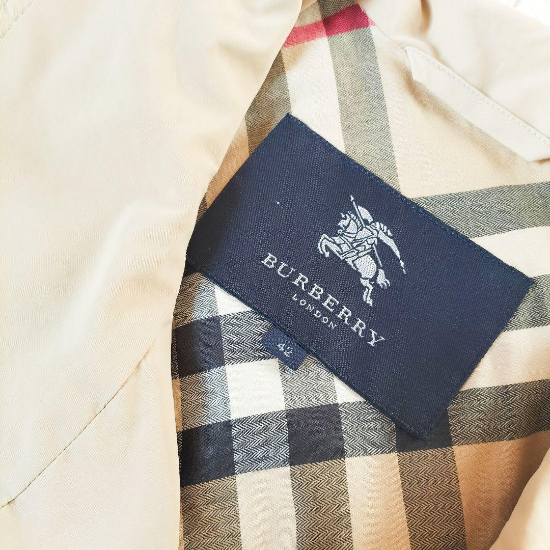 バーバリーロンドン トレンチコート ベージュ ノバチェック 42サイズ