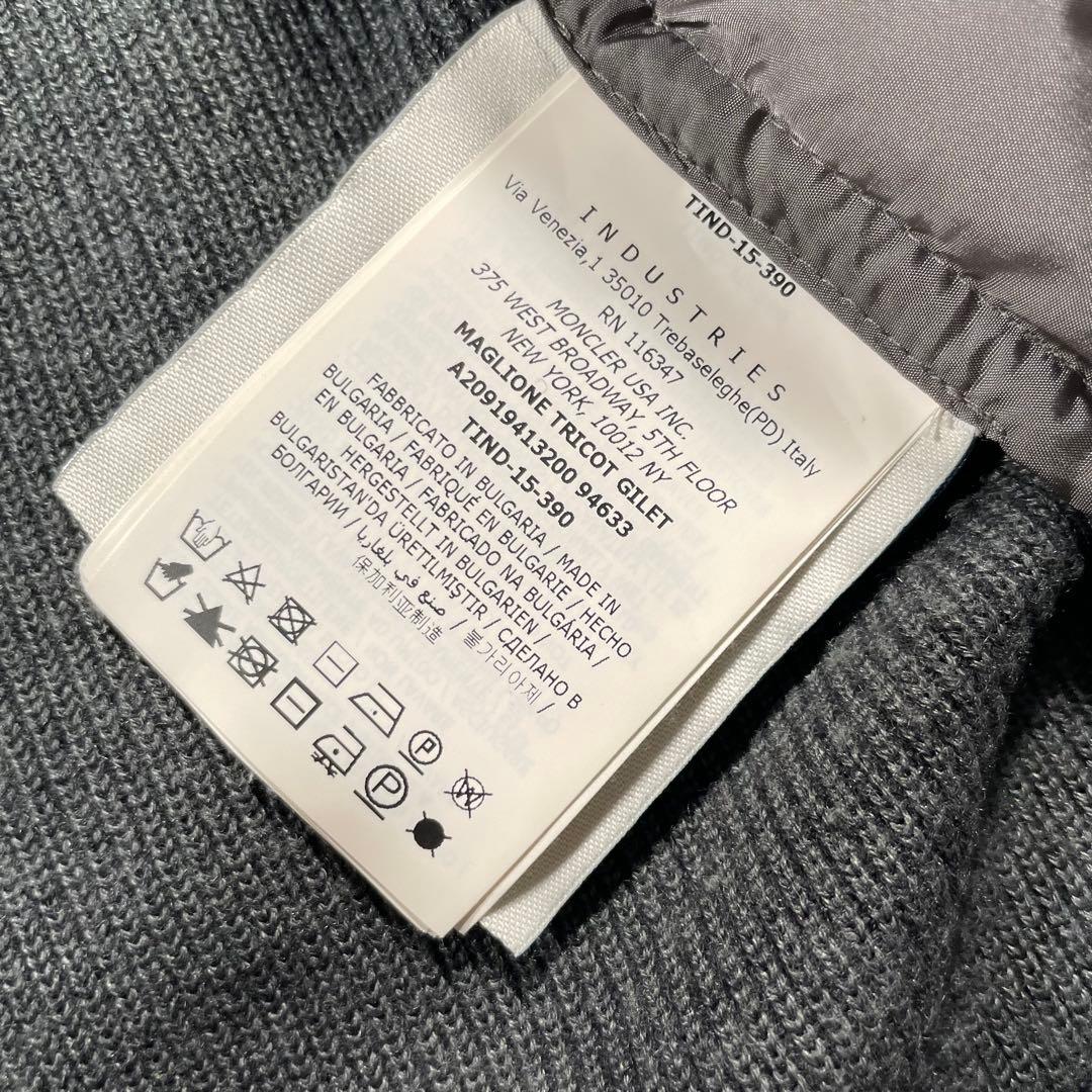 モンクレール　MAGLIONE ニット切替ダウンベスト　グレー　M