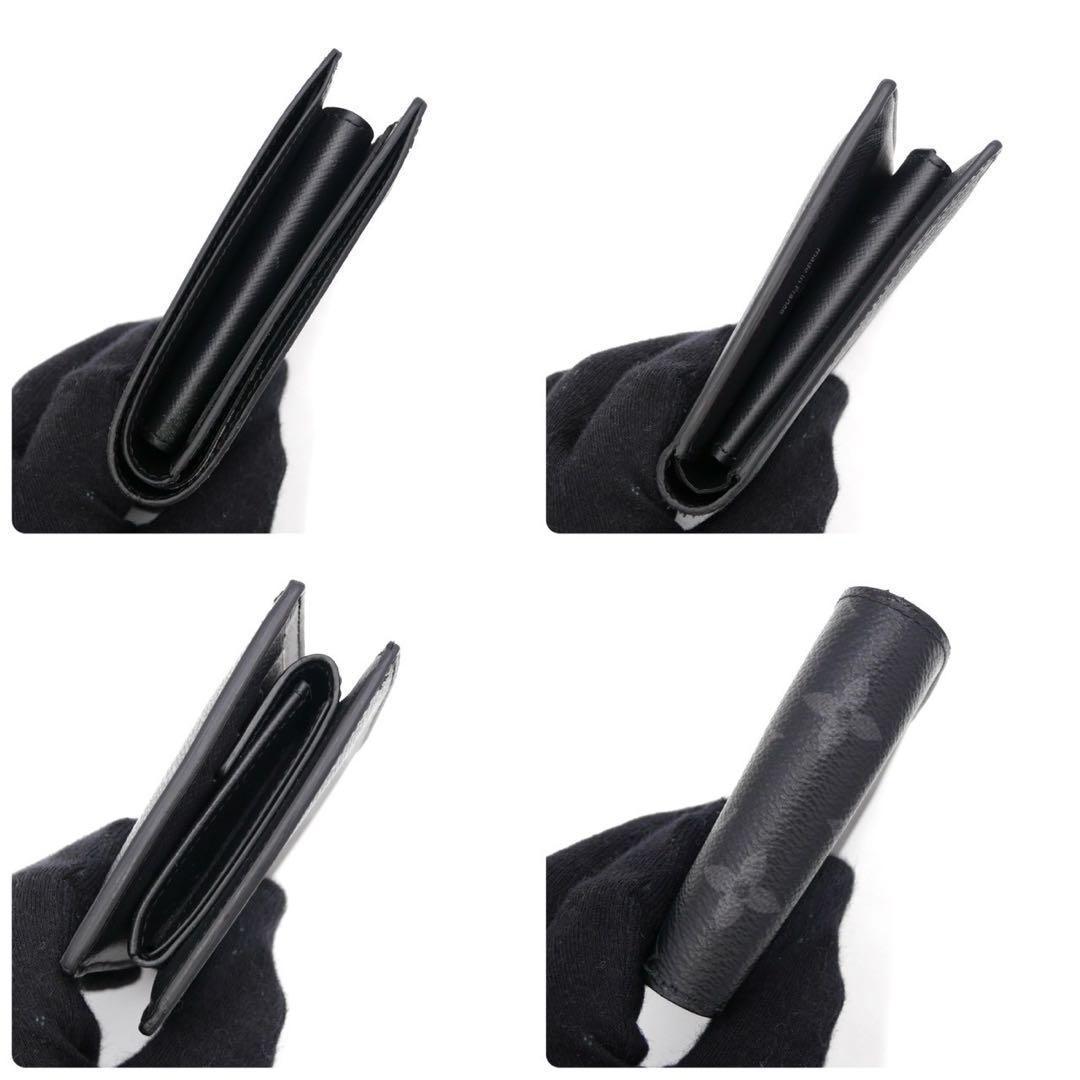 ルイヴィトン マルコ 二つ折り財布 エクリプス モノグラム ブラック