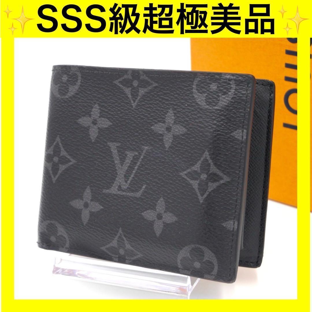ルイヴィトン マルコ 二つ折り財布 エクリプス モノグラム ブラック