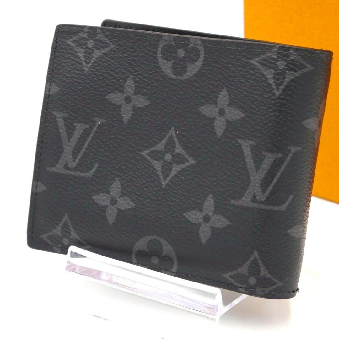 ルイヴィトン マルコ 二つ折り財布 エクリプス モノグラム ブラック
