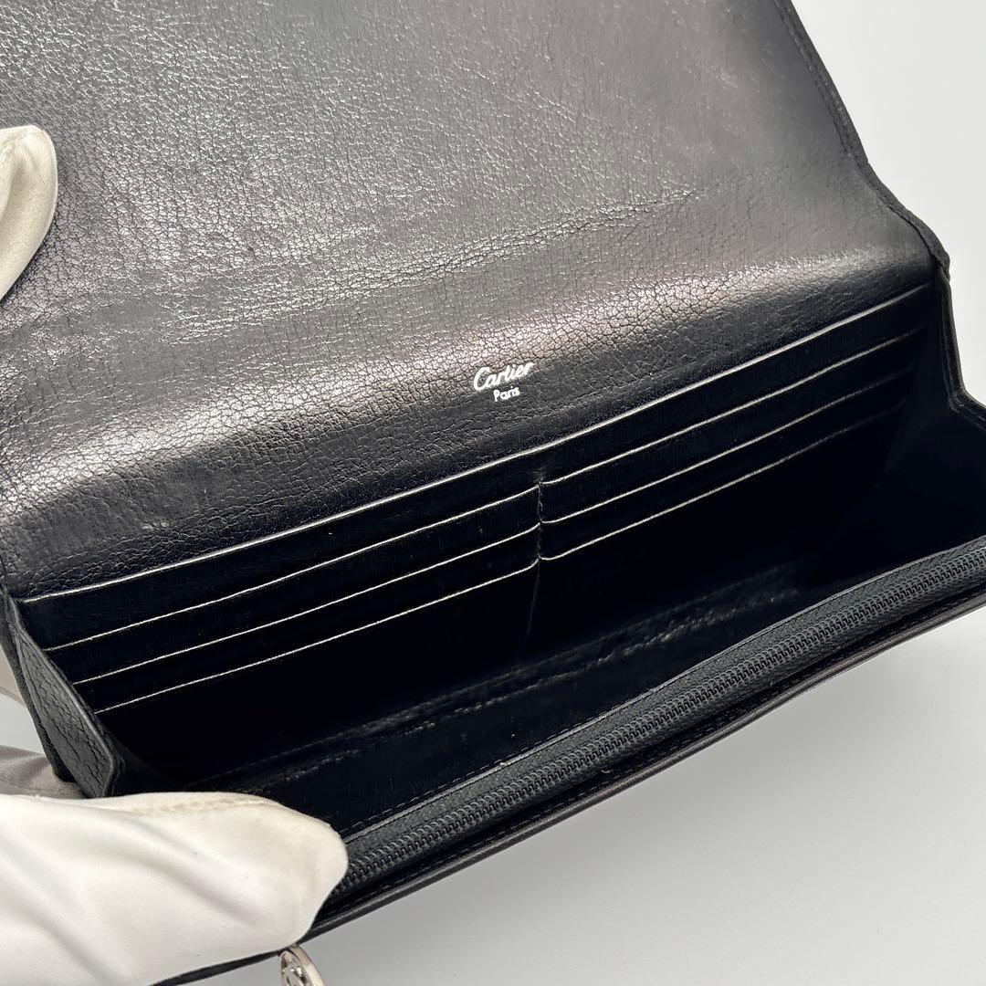 Cartier マルチェロ マストライン 長財布 ロゴ型押し シルバー金具