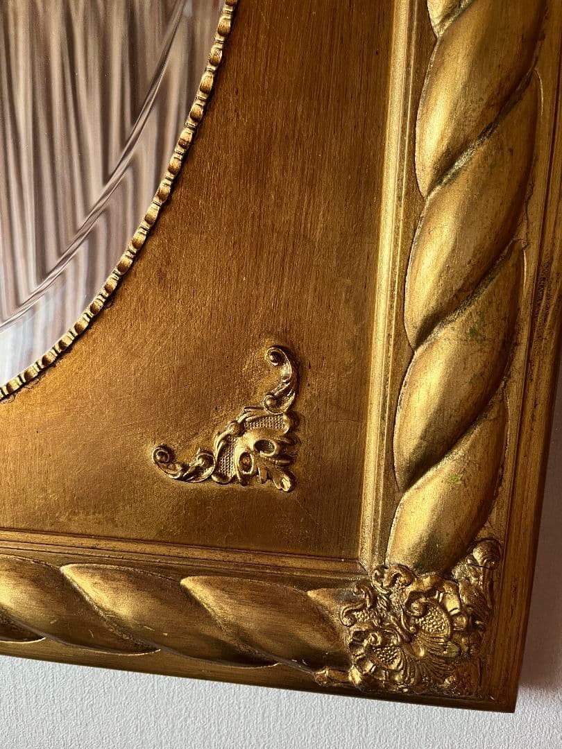 アンティーク　 ゴールド オーバルミラー　イタリア　六本木アピス購入