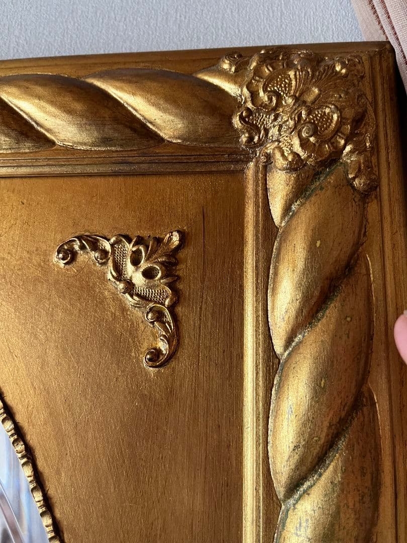 アンティーク　 ゴールド オーバルミラー　イタリア　六本木アピス購入