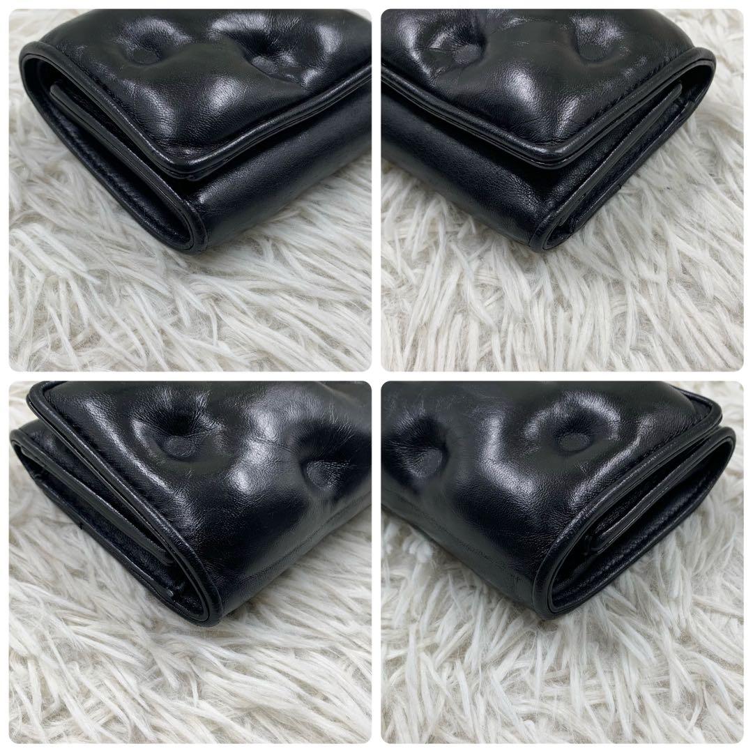 【✨極美品✨】マルジェラ グラムスラム 三つ折り財布 カレンダーロゴ ブラック