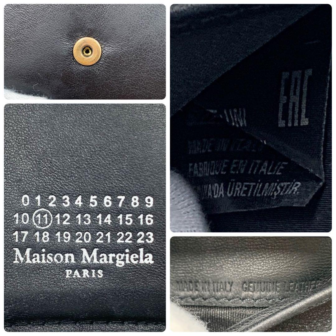 【✨極美品✨】マルジェラ グラムスラム 三つ折り財布 カレンダーロゴ ブラック