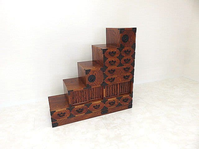 ぐ*み様 岩谷堂箪笥　藤里木工　伝統工芸士「高橋清利」作　階段箪笥　　時代箪笥/