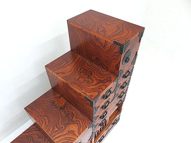 ぐ*み様 岩谷堂箪笥　藤里木工　伝統工芸士「高橋清利」作　階段箪笥　　時代箪笥/