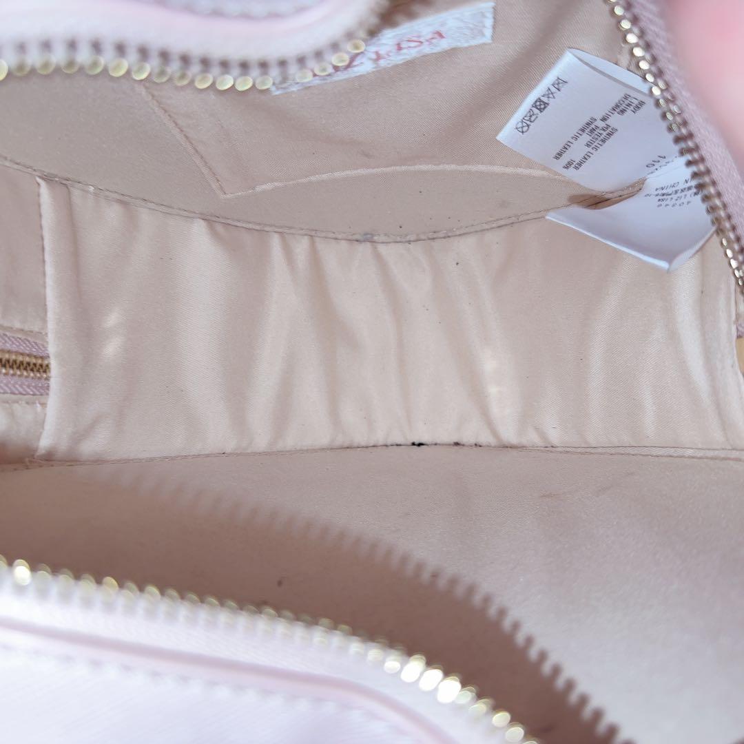 LIZLISA リボンビジューハートバック ピンク