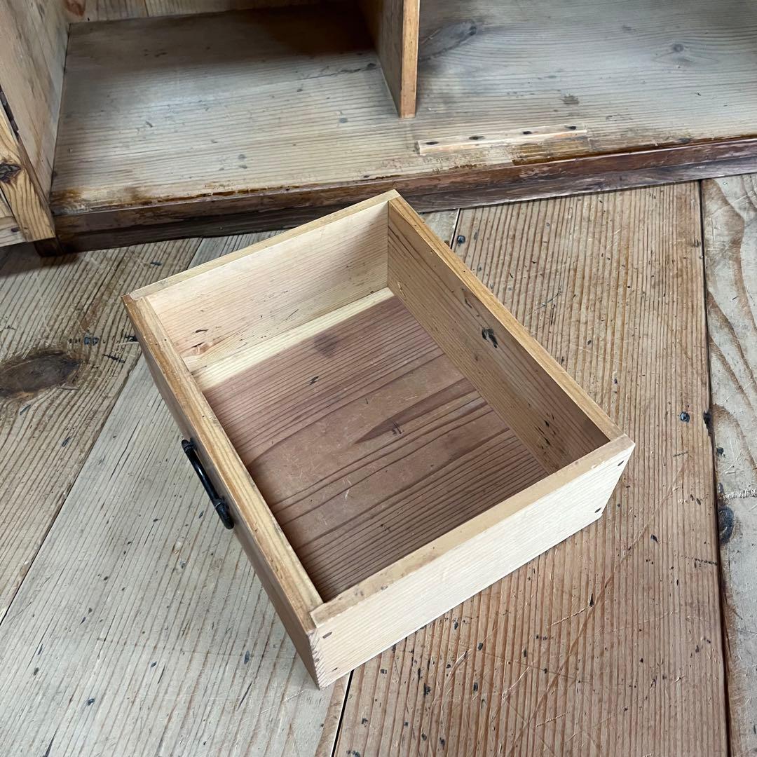 アンティーク 木製 チェスト 棚 食器棚 本棚 無垢材 カウンター