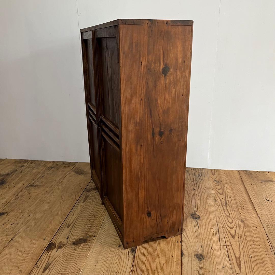 アンティーク 木製 チェスト 棚 食器棚 本棚 無垢材 カウンター