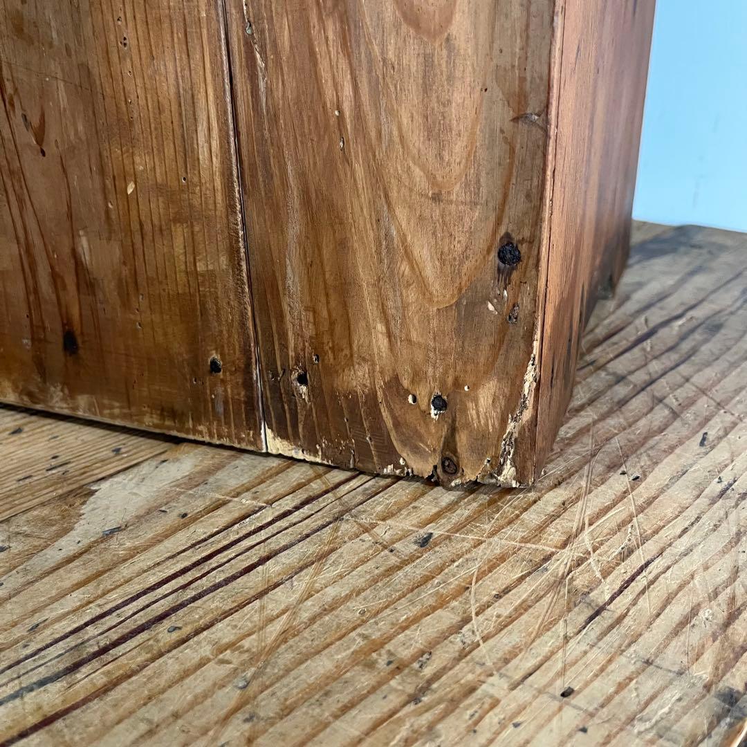 アンティーク 木製 チェスト 棚 食器棚 本棚 無垢材 カウンター