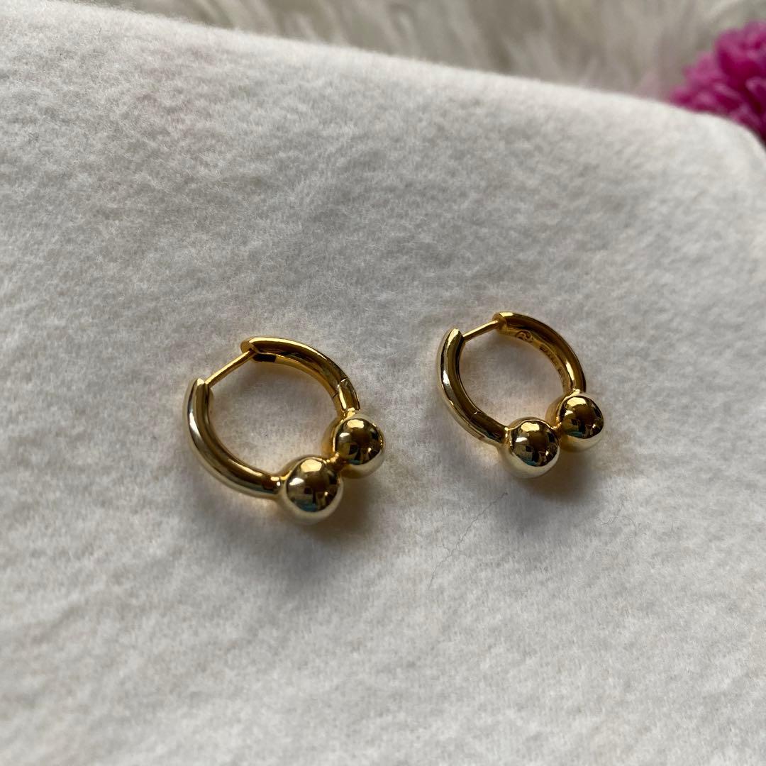 KiwiAll Blues フープ ピアス パール 輪っか 円　ゴールド