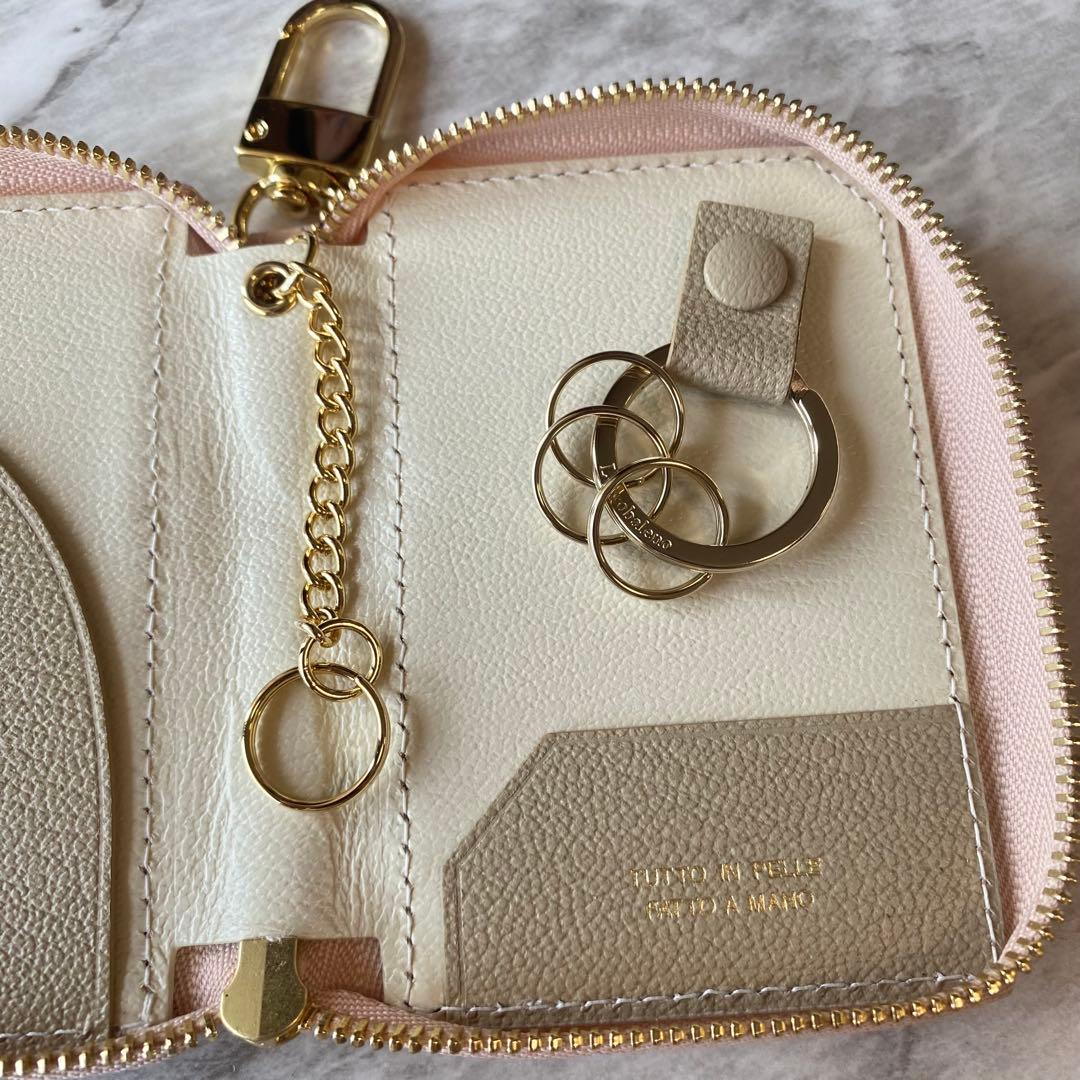 2293【新品 定価2.2万円】ラルコバレーノ★スマートWキーケース★鍵入れ★