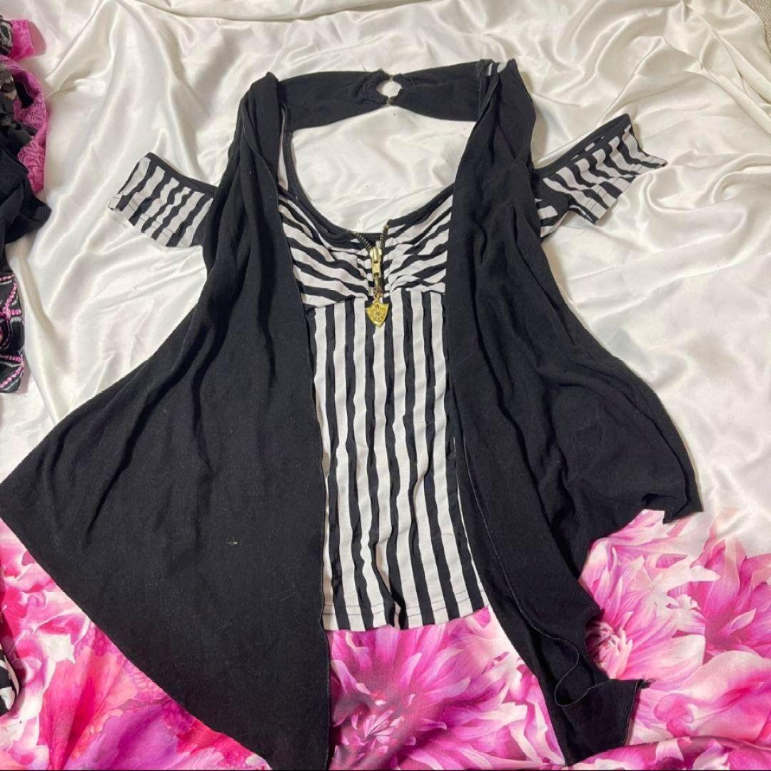 ♛ d.i.a ダイア 肩出し 背中空き 平成 ギャル ストライプ egg