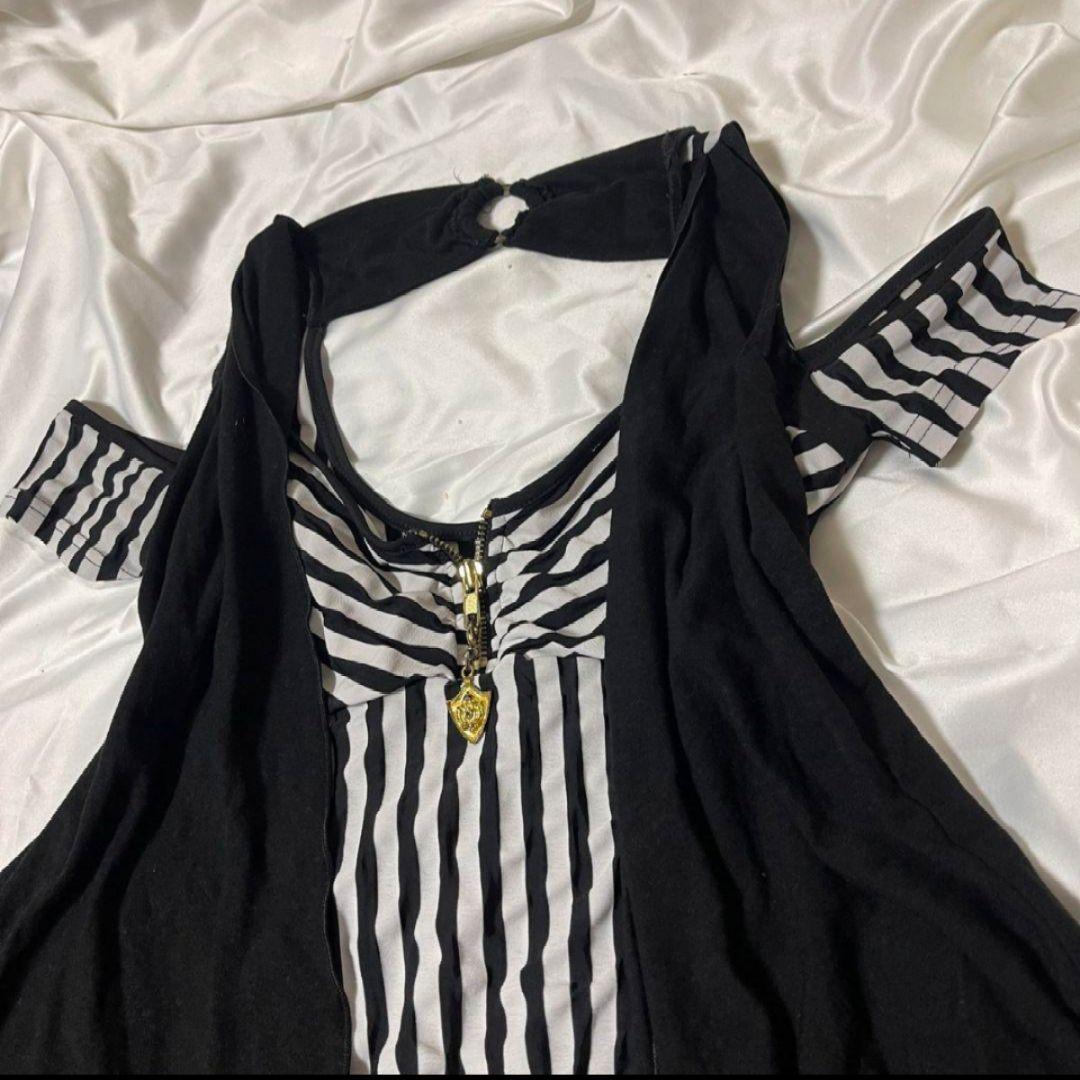 ♛ d.i.a ダイア 肩出し 背中空き 平成 ギャル ストライプ egg