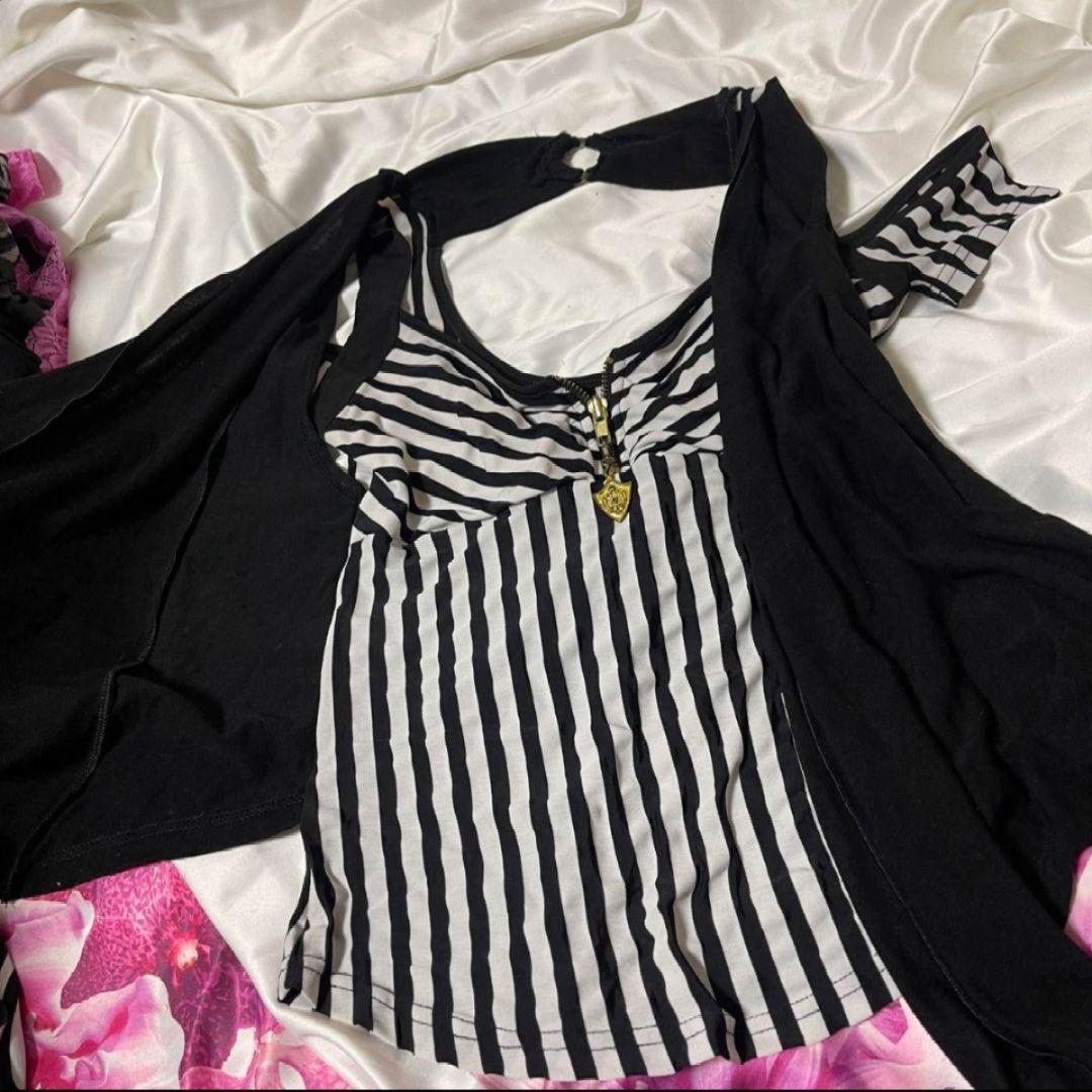 ♛ d.i.a ダイア 肩出し 背中空き 平成 ギャル ストライプ egg
