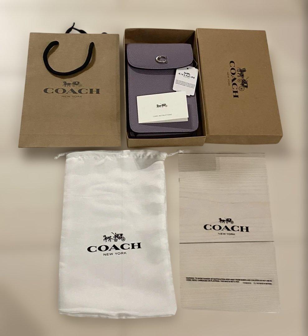 COACH CH815 パープル スマホショルダーバッグ