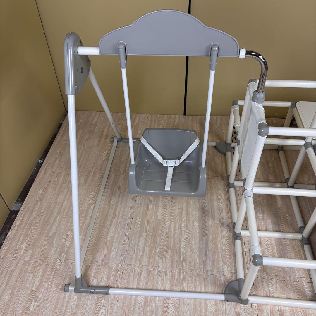 除菌清掃済　☆美品☆　野中製作所　マイファーストキッズパーク　ホワイトグレー