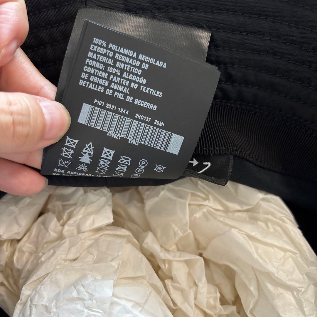 PRADA バケットハット ReNylon Lサイズ 三角ロゴ 黒