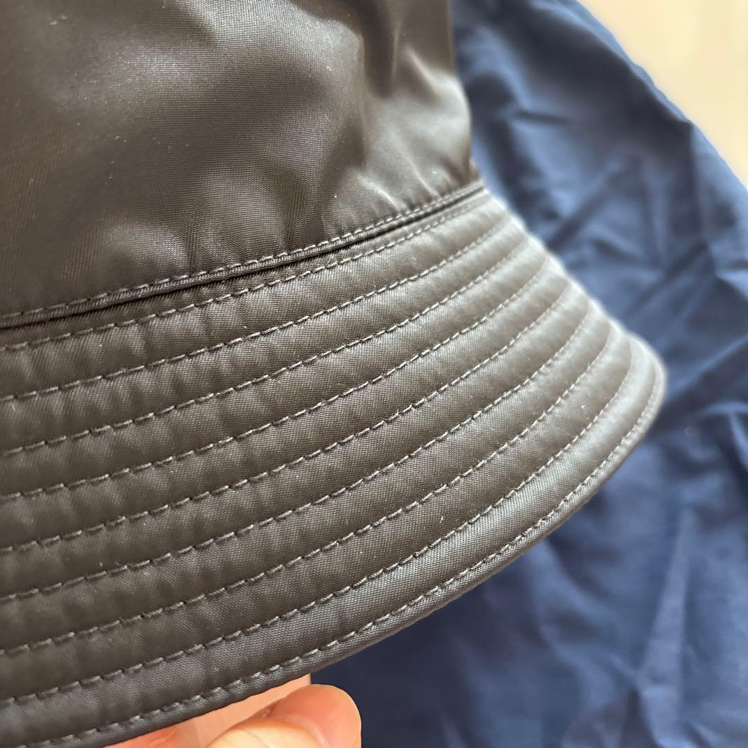 PRADA バケットハット ReNylon Lサイズ 三角ロゴ 黒