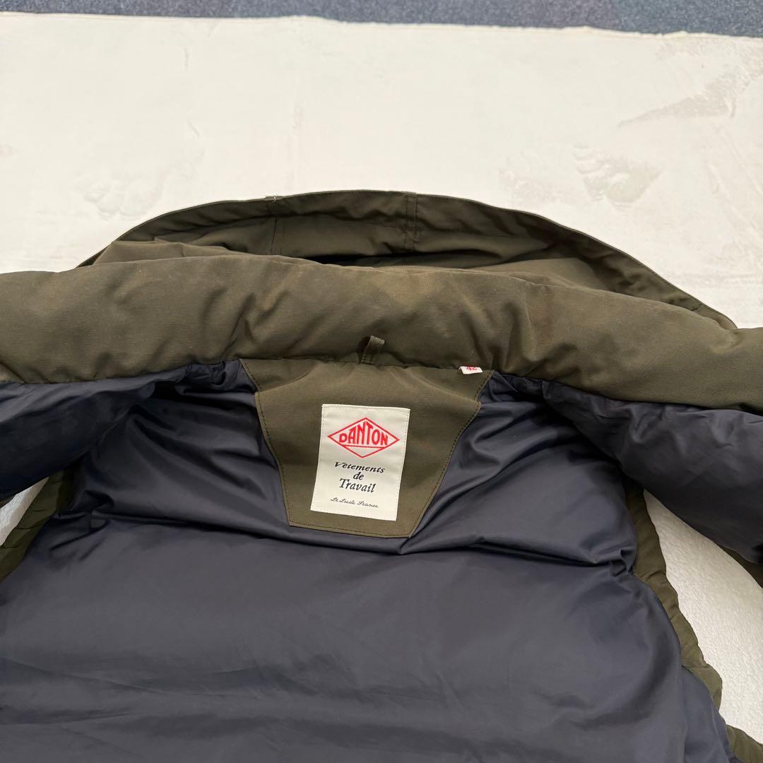 DANTON ダントン ダウンベスト 42 カーキ フード付き