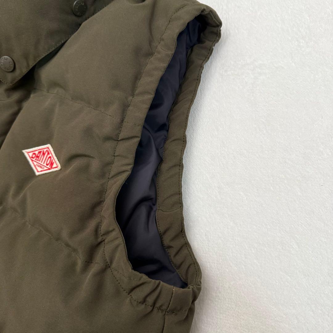 DANTON ダントン ダウンベスト 42 カーキ フード付き