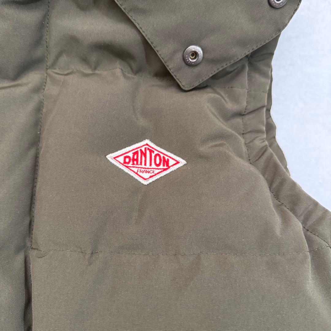 DANTON ダントン ダウンベスト 42 カーキ フード付き