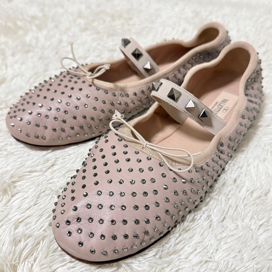 ヴァレンティノガラヴァーニ スタッズ バレエシューズ フラットシューズ