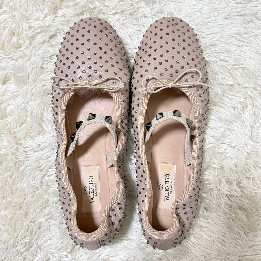 ヴァレンティノガラヴァーニ スタッズ バレエシューズ フラットシューズ