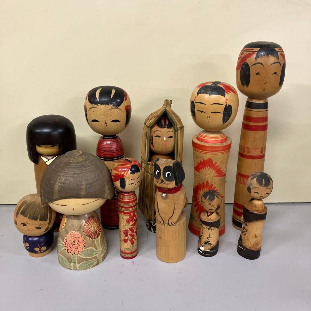 D-3 伝統こけし 創作こけし 民芸品 昭和レトロ 木製 こけし 小芥子