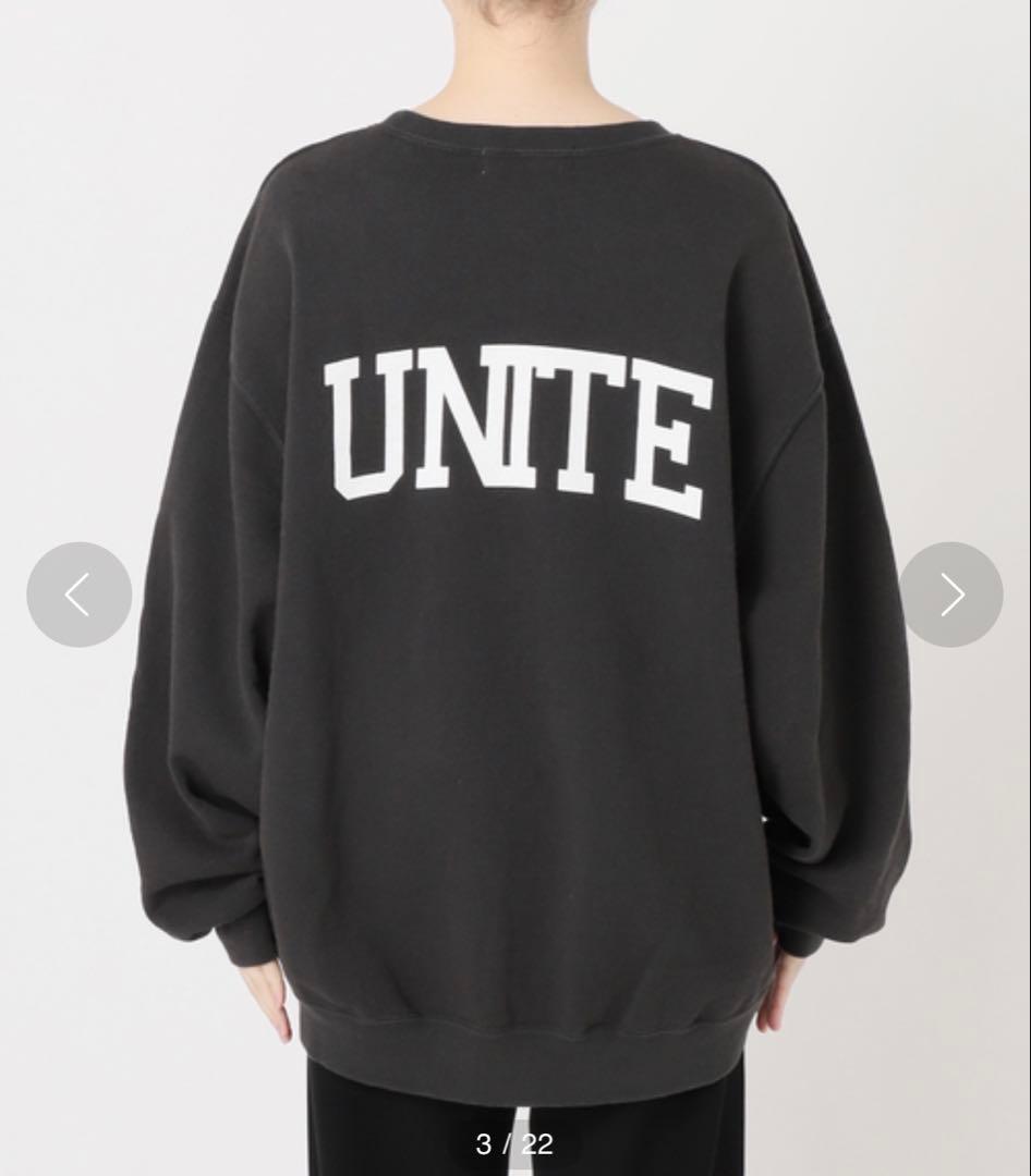 アパルトモントUNITEプリント ブラック スウェット