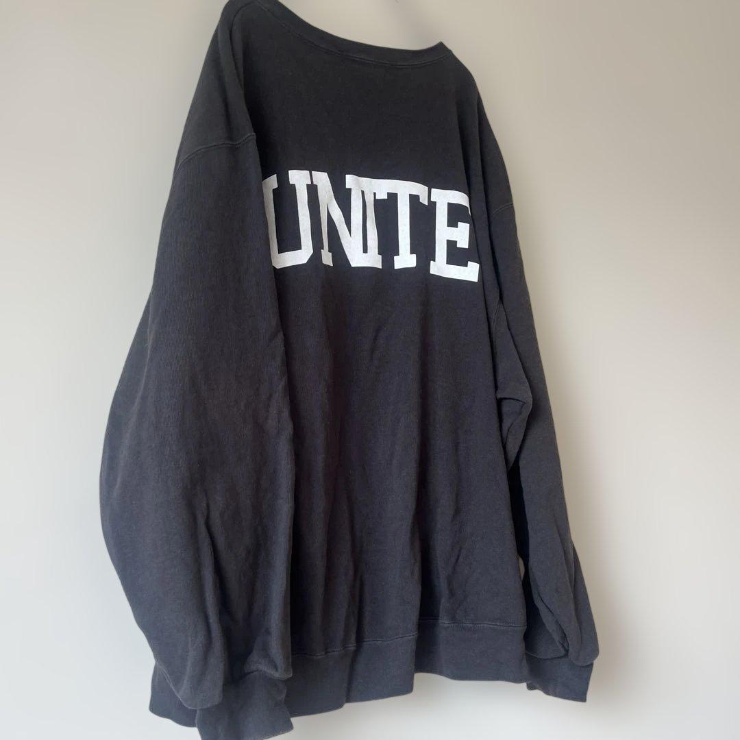 アパルトモントUNITEプリント ブラック スウェット