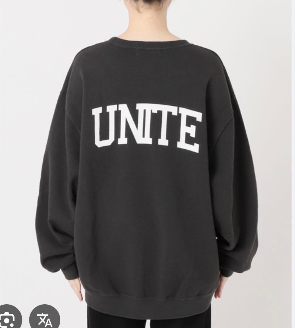 アパルトモントUNITEプリント ブラック スウェット