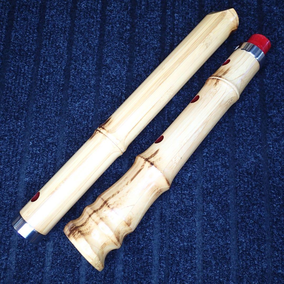 尺八 銘管 蝴蝶 1尺９寸(C♯管)七孔 品番0153