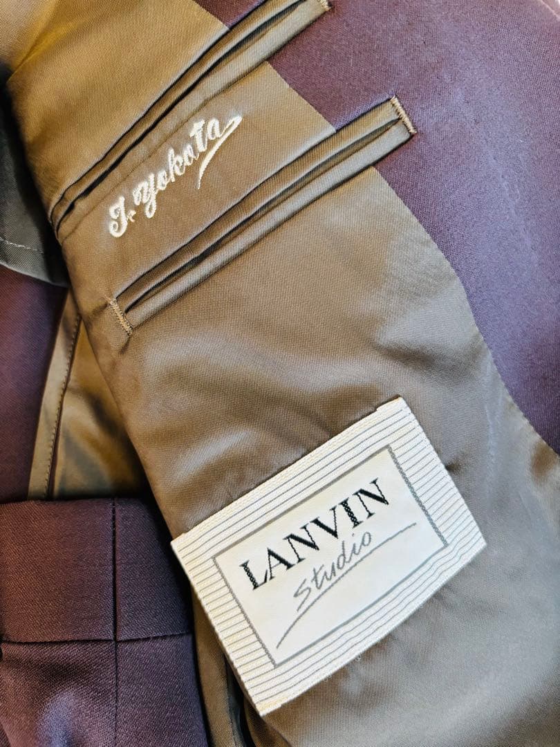 LANVIN スーツ ダークボルドー M 記名あり