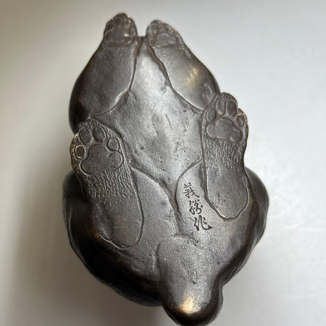 専用　義勝在銘　ブロンズ銅製ウサギ置物　1491g 東Y8-0130☆2Fトヒカ