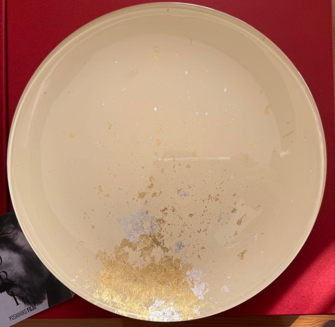 YOSHIHIKO FUJII 漆白金箔ガラスプレート2枚組