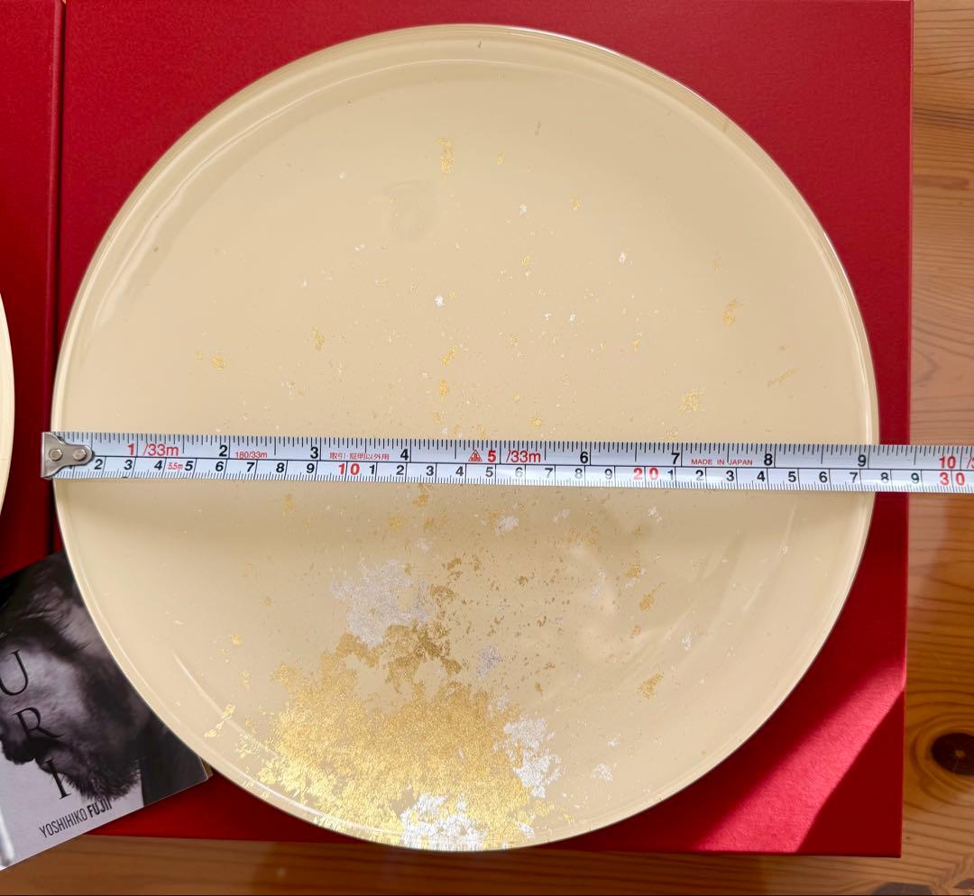 YOSHIHIKO FUJII 漆白金箔ガラスプレート2枚組