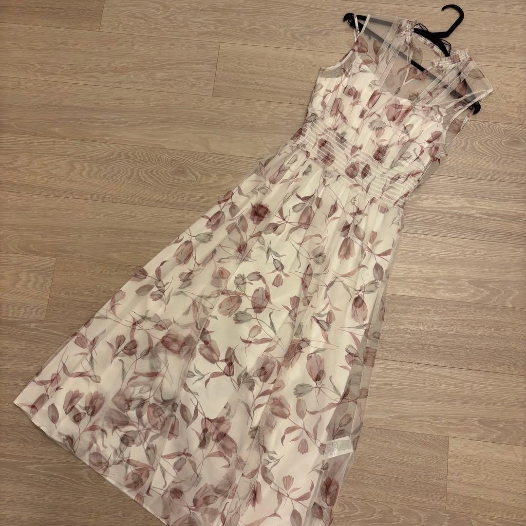 CELFORD レイヤードフラワープリントワンピース