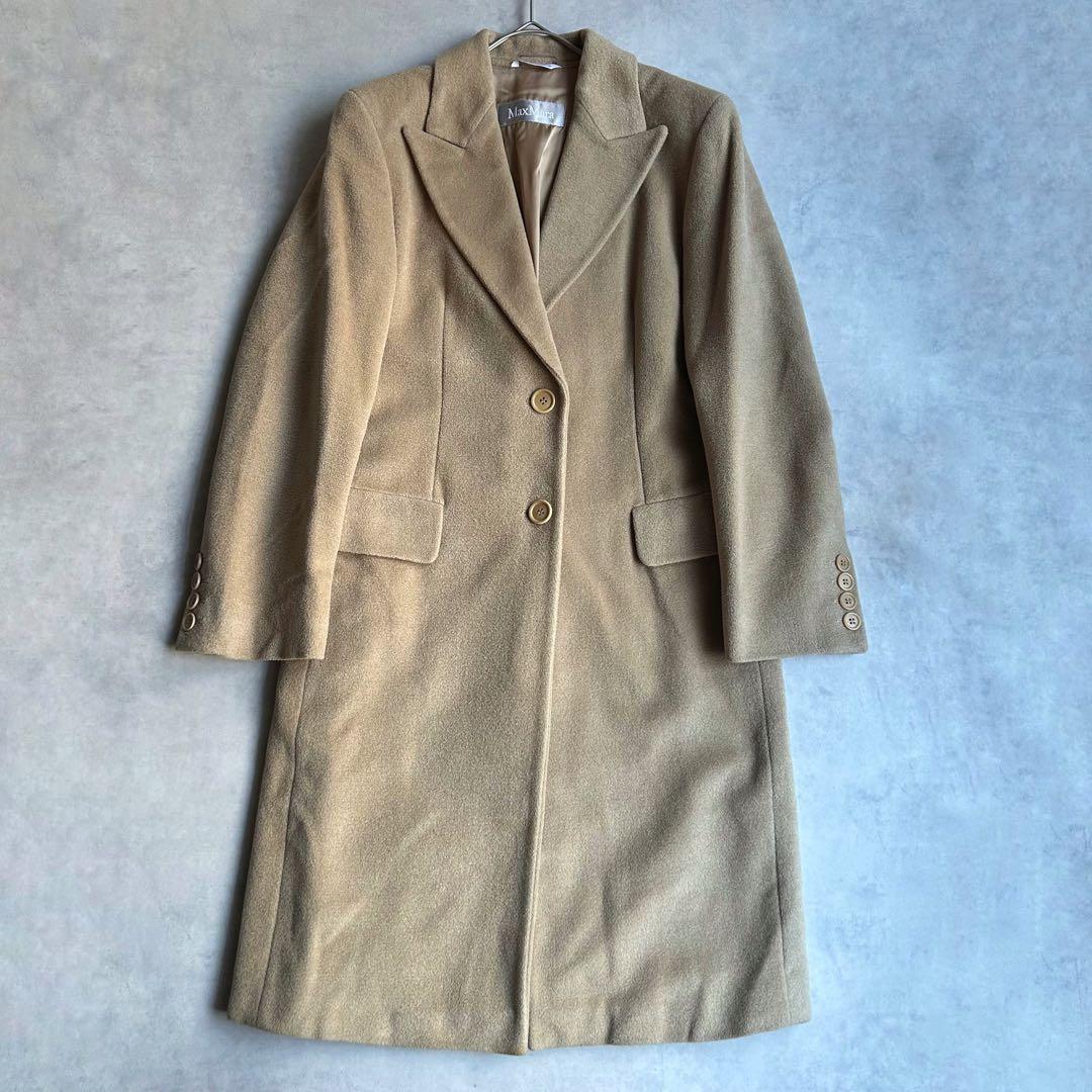マックスマーラ 銀タグ チェスターコート ロング シングル ベージュ L
