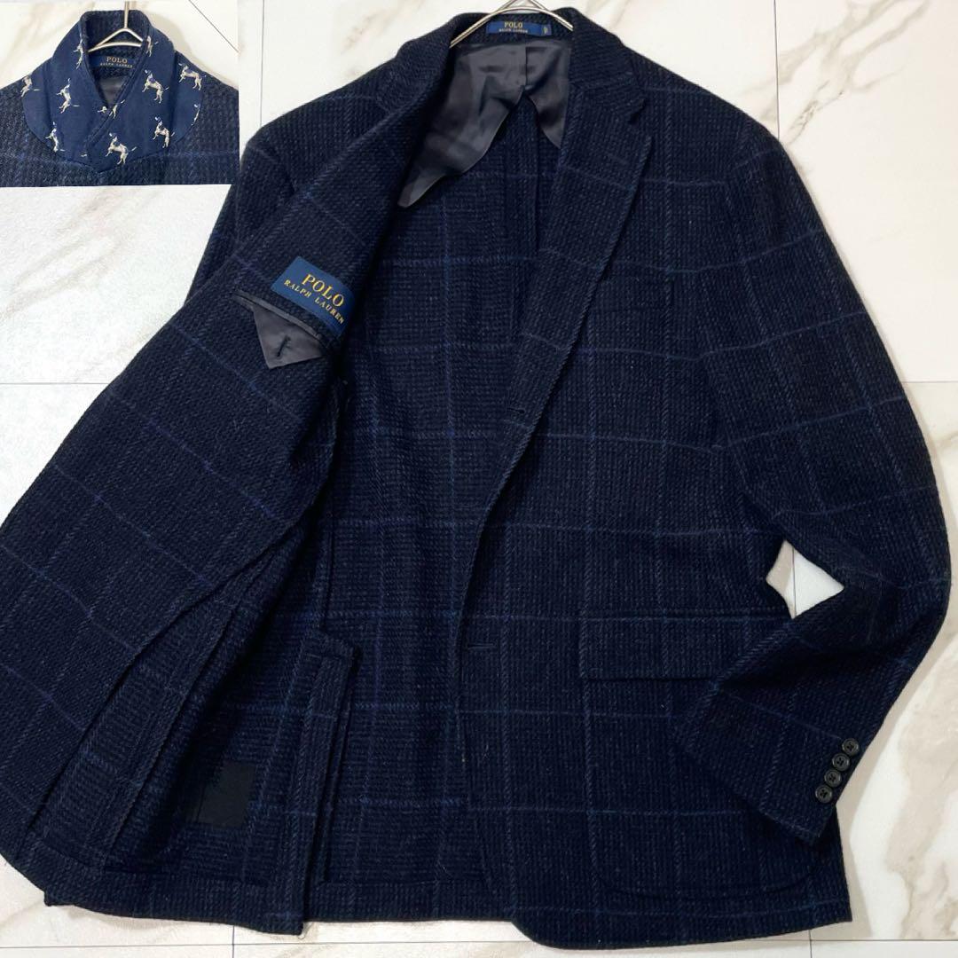 極美品✨ポロラルフローレン テーラードジャケット ウールアルパカ ツイード 伊製