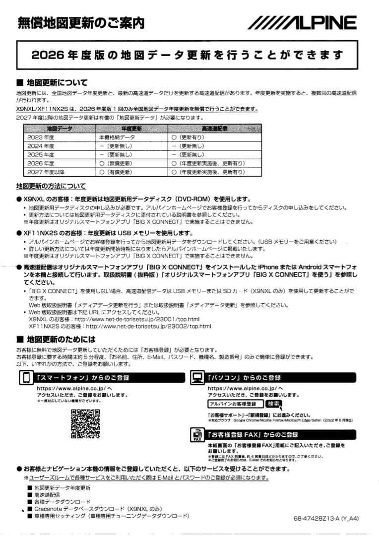 ALPINE 9型カーナビ　ビッグＸ X9NXL