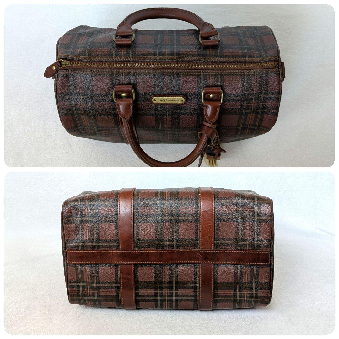 ポロラルフローレン ミニ ボストンバッグ PVC チェック　　♦ボルター♦