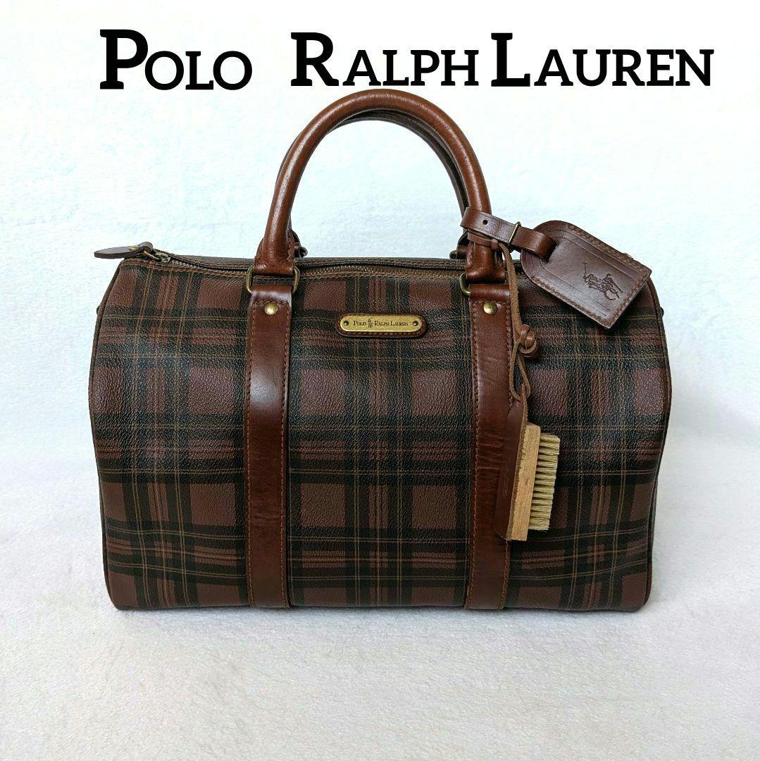 ポロラルフローレン ミニ ボストンバッグ PVC チェック　　♦ボルター♦