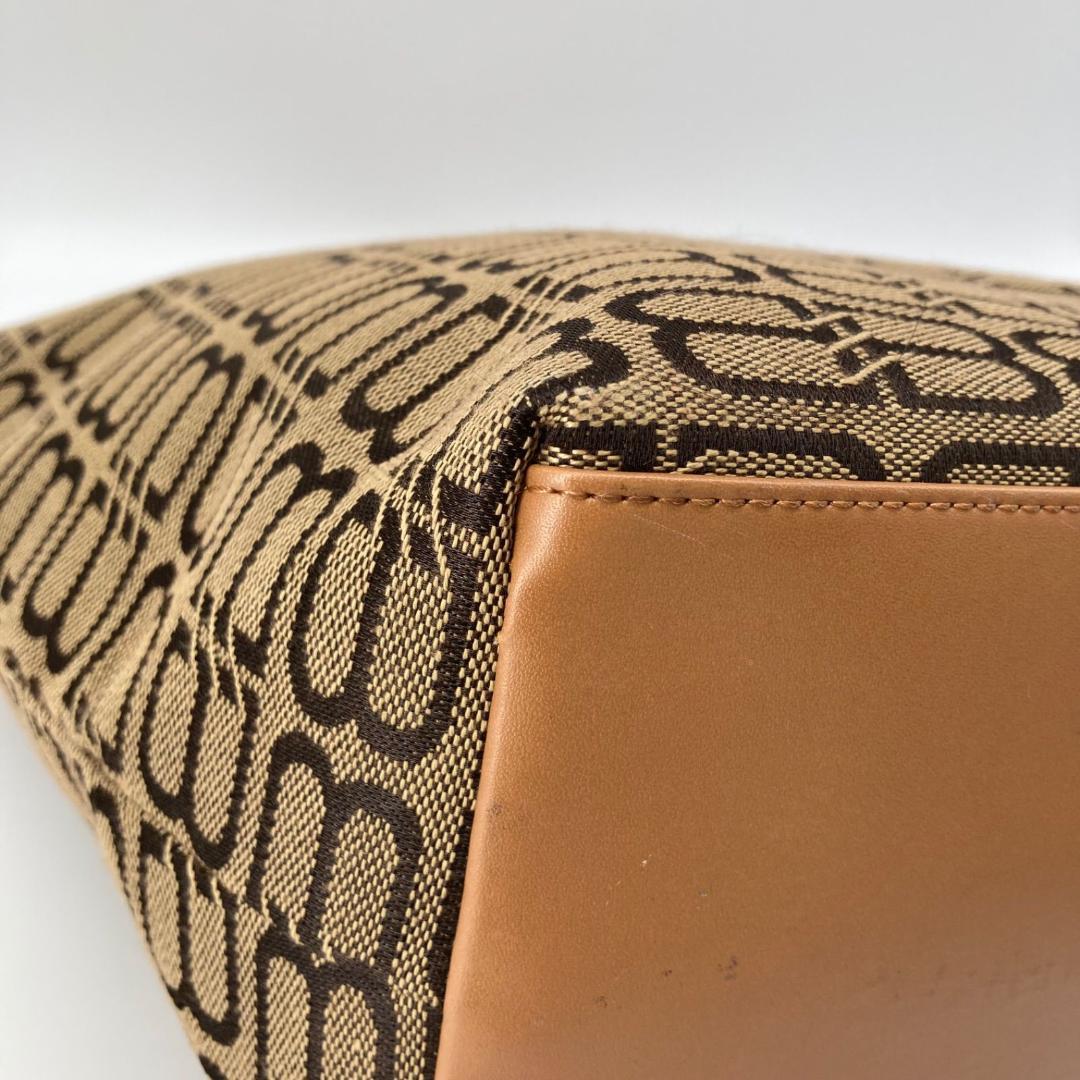 美品✨バレンシアガ トートバッグ 肩掛け ロゴ キャンバス キャメル