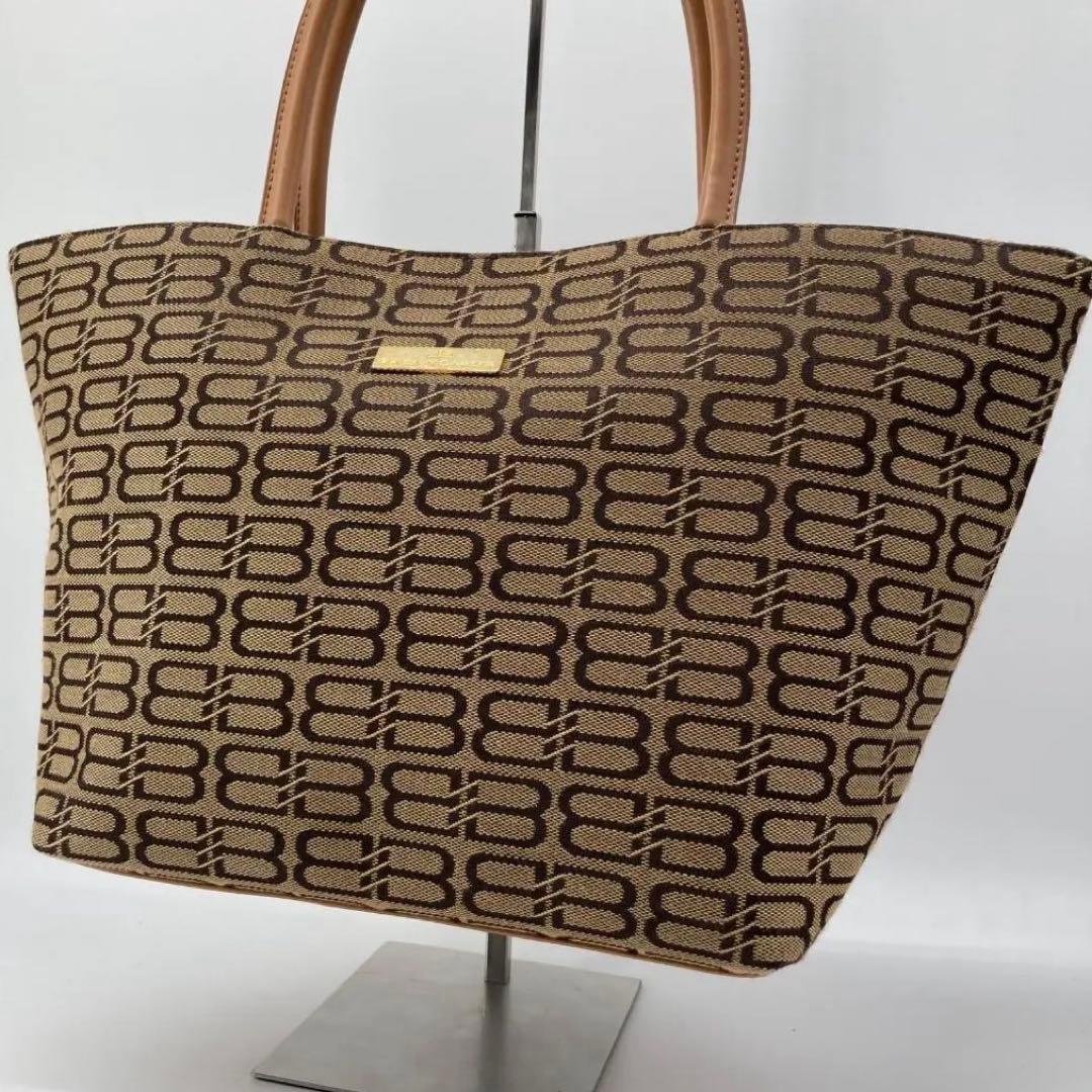 美品✨バレンシアガ トートバッグ 肩掛け ロゴ キャンバス キャメル