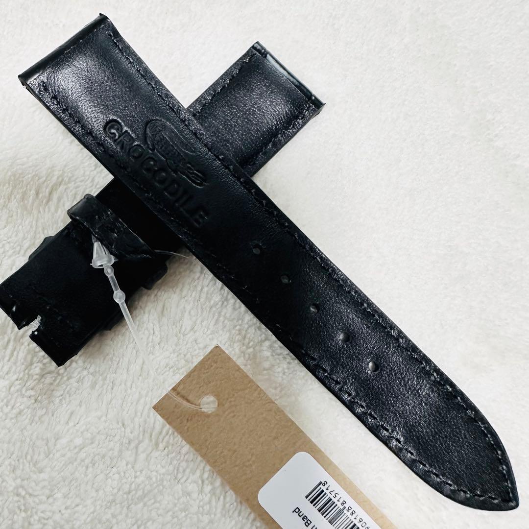 7251#20mm-18mmブラック★本物クロコダイル腕時計用ベルト